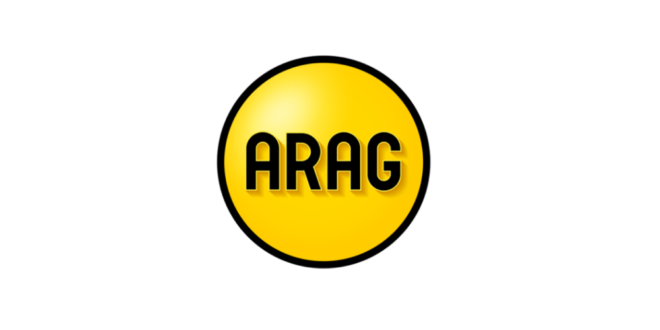 Logo van ARAG Group, een internationaal opererende verzekeraar uit Duitsland.