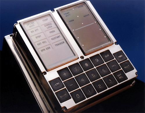 Photo: Apollo computer DSKY user interface unit (source: Wikipedia)